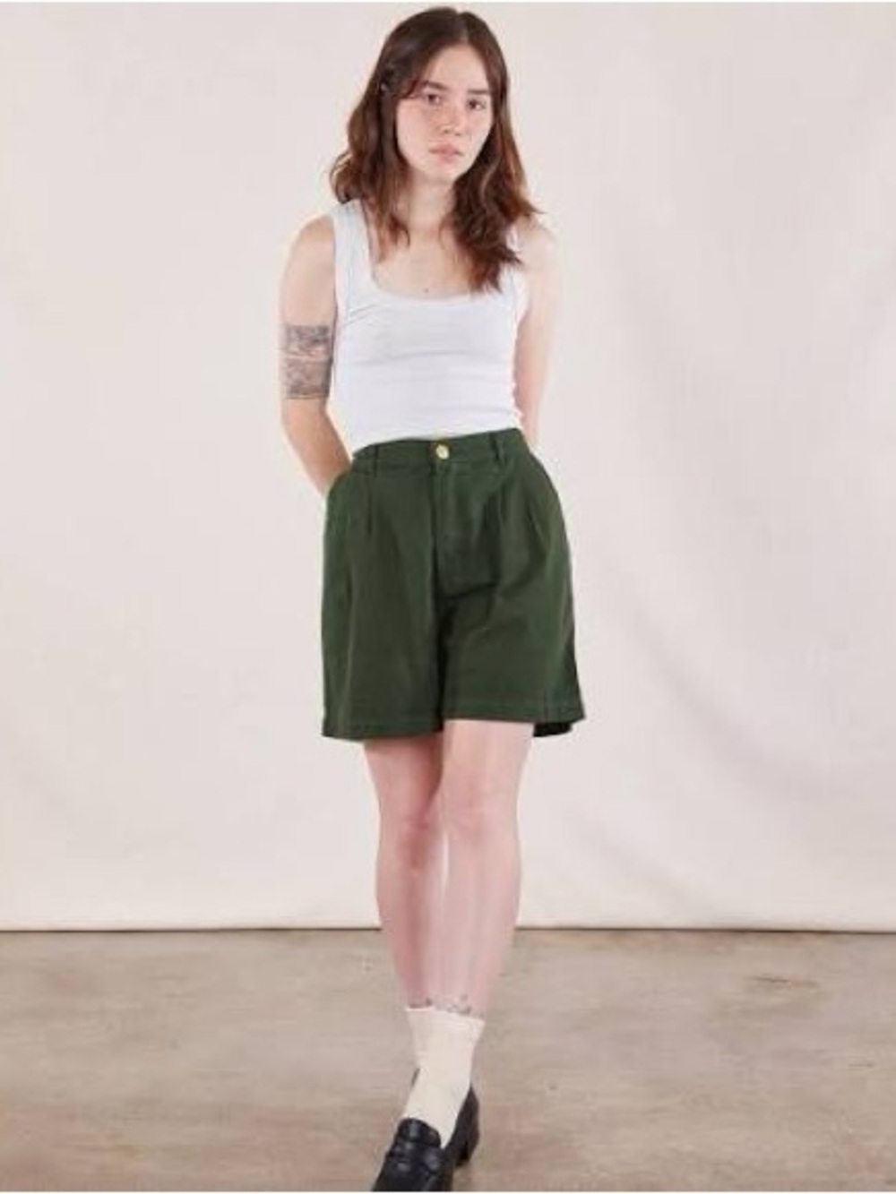 Big Bud Press Trouser Shorts, Swamp Green, Size M